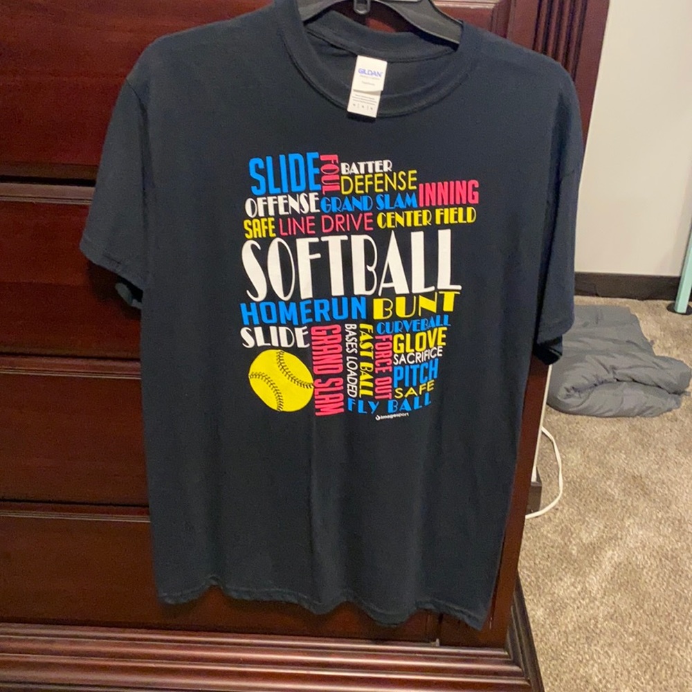 Graphic Black Softball Tee